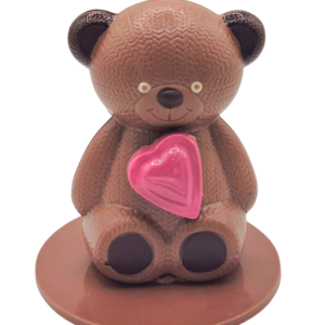 Ours Tricot cœur chocolat lait