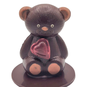 Ours Tricot Cœur chocolat Noir