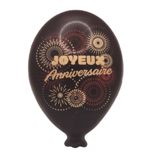 Ballon en chocolat Noir 70% « Joyeux Anniversaire »