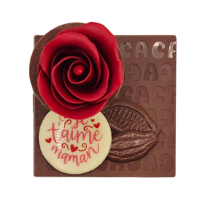 Rose Gourmande en Chocolat au Lait « Je t'aime Maman »