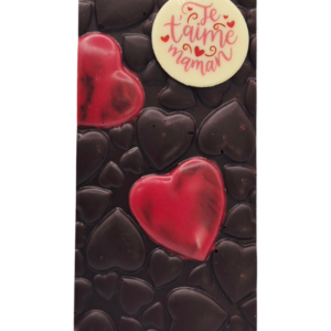 Tablette Cœurs « Je t'aime Maman » – Chocolat Noir 70% & Crêpe bretonne