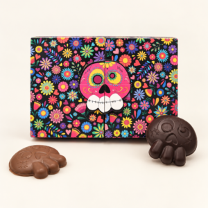 Coffret de 12 crânes en chocolat praliné